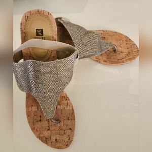 White Mountain Gold wedge sandals